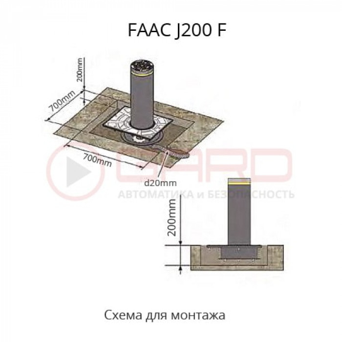 Дорожный блокиратор стационарный FAAC J200F 600