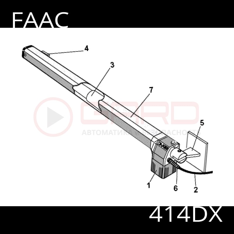 Схема устройства привода распашных ворот FAAC 414 DX