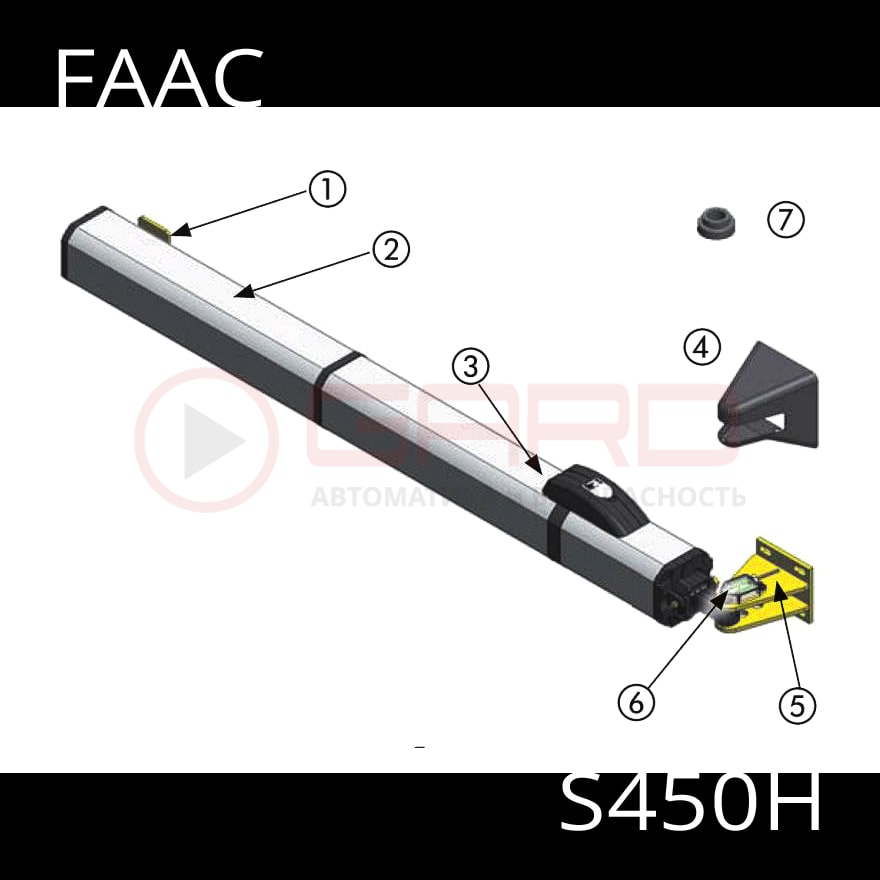 Привод распашных ворот FAAC S450H CBAC составляющие